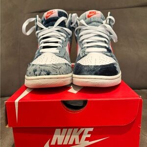 Nike dunk high denim 7.5W